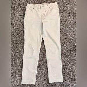 Kim Rogers Women's Cream Straight Leg Jeans